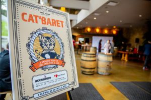 cat baret signage